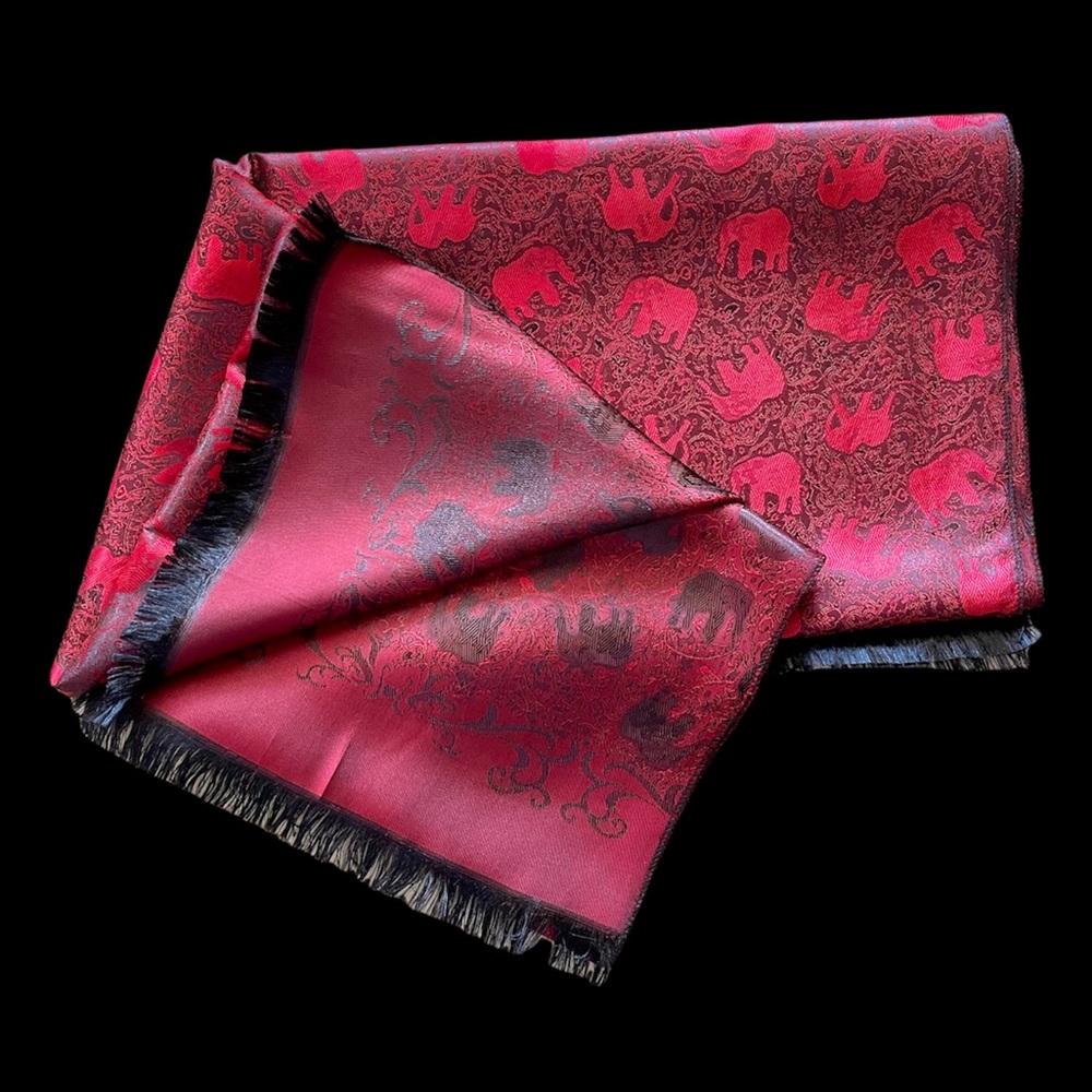 UNISEX SILK IRIDESCENT ELEPHANTS SCARF / RUNNER / WRAP / THROW - Picture 10 of 15